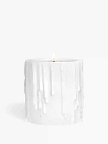 White Melted Wax candle holder - For classic candles
