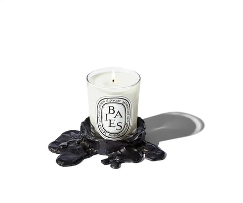 Small black bronze candle holder - For classic candles