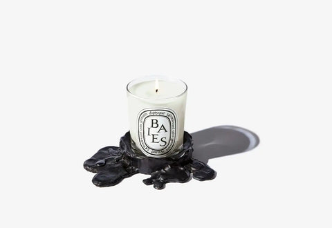 Small black bronze candle holder - For classic candles