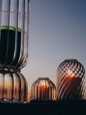 Ribbed candle holder - For miniature candles