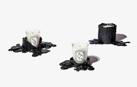 Large black bronze candle holder - For classic candles